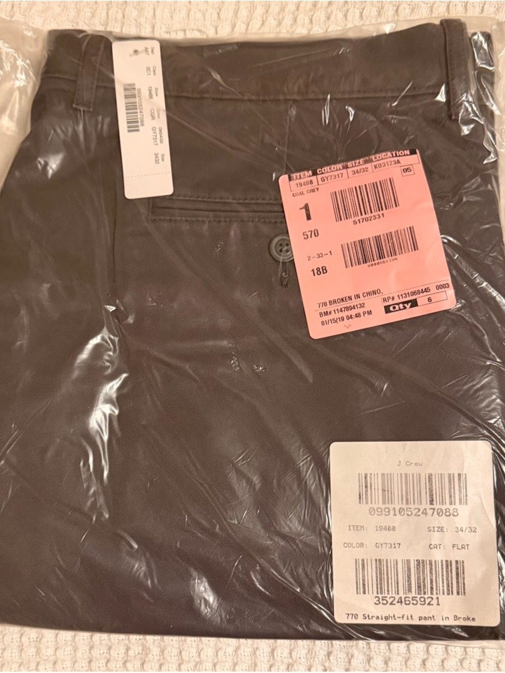 J. Crew Gray Broken-In Chino Pants